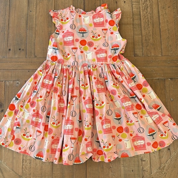 Little miss marmalade ice cream and sweet tears buttons front ruffle dress 8 - Picture 4 of 5